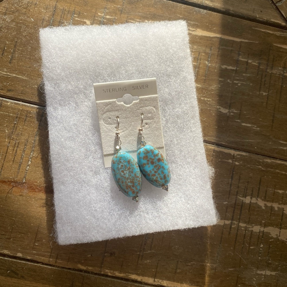 Turquoise Dangle Earrings in Sterling Silver